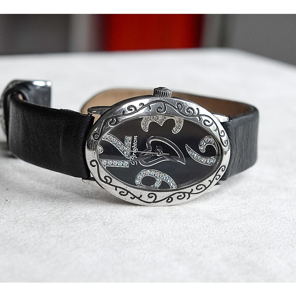 Brighton Cadiz Oval Face Rhinestone Crystal Watch Quartz Vintage Retired 7.5"